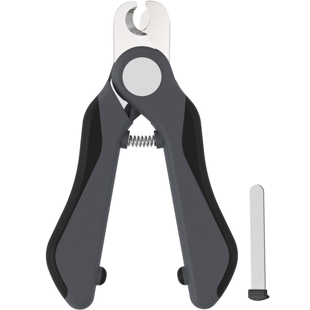 Swihauk Heavy Duty Dog Nail Clippers and Trimmers, Professional Pet Nail Clippers with Nail File for Dogs Cats Small Animal, Claw Clippers with Safety Guard to Prevent Over-Cutting, Gray