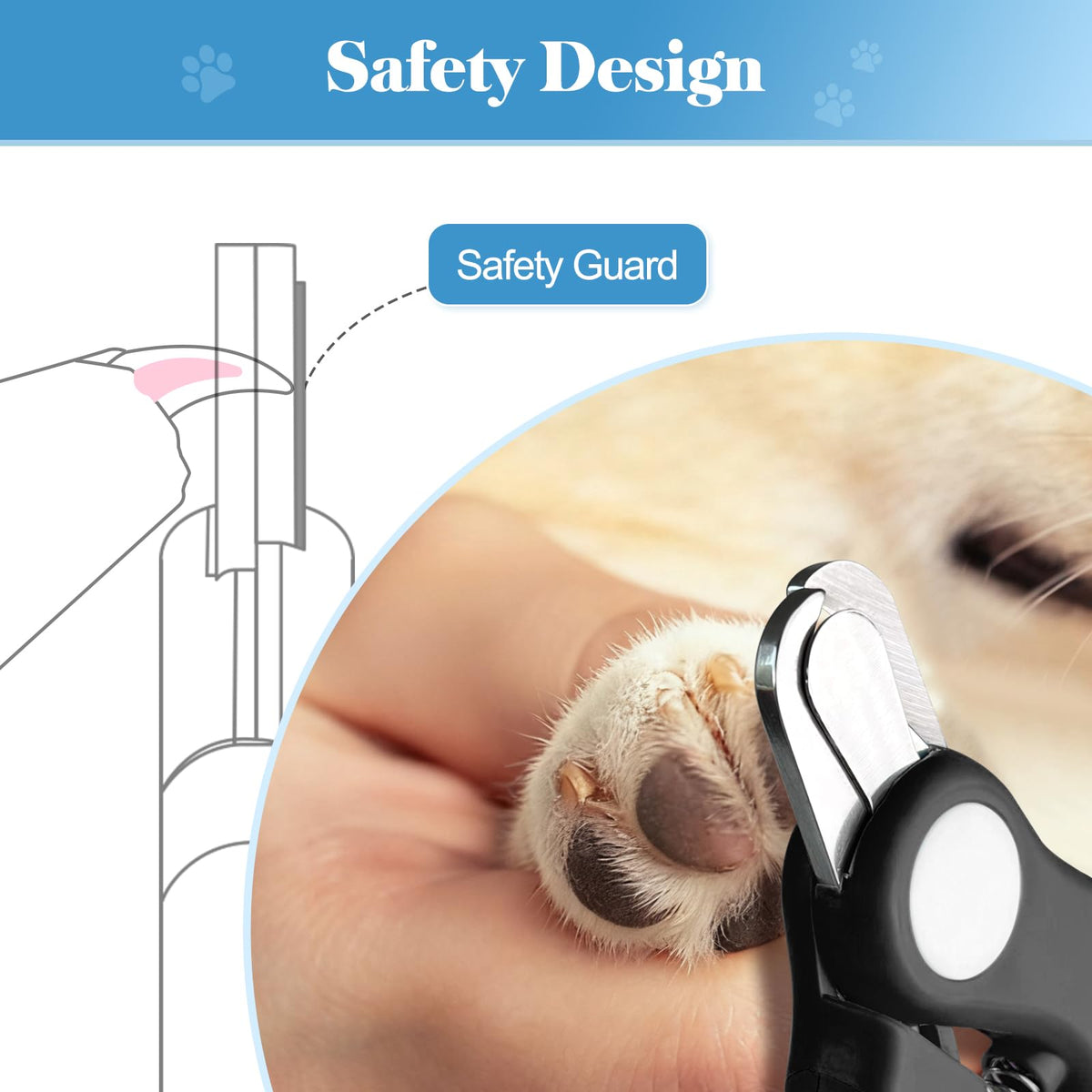 Swihauk Heavy Duty Dog Nail Clippers and Trimmers, Professional Pet Nail Clippers with Nail File for Dogs Cats Small Animal, Claw Clippers with Safety Guard to Prevent Over-Cutting, Black