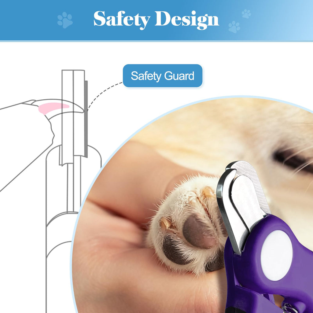Swihauk Heavy Duty Dog Nail Clippers and Trimmers, Professional Pet Nail Clippers with Nail File for Dogs Cats Small Animal, Claw Clippers with Safety Guard to Prevent Over-Cutting, Purple