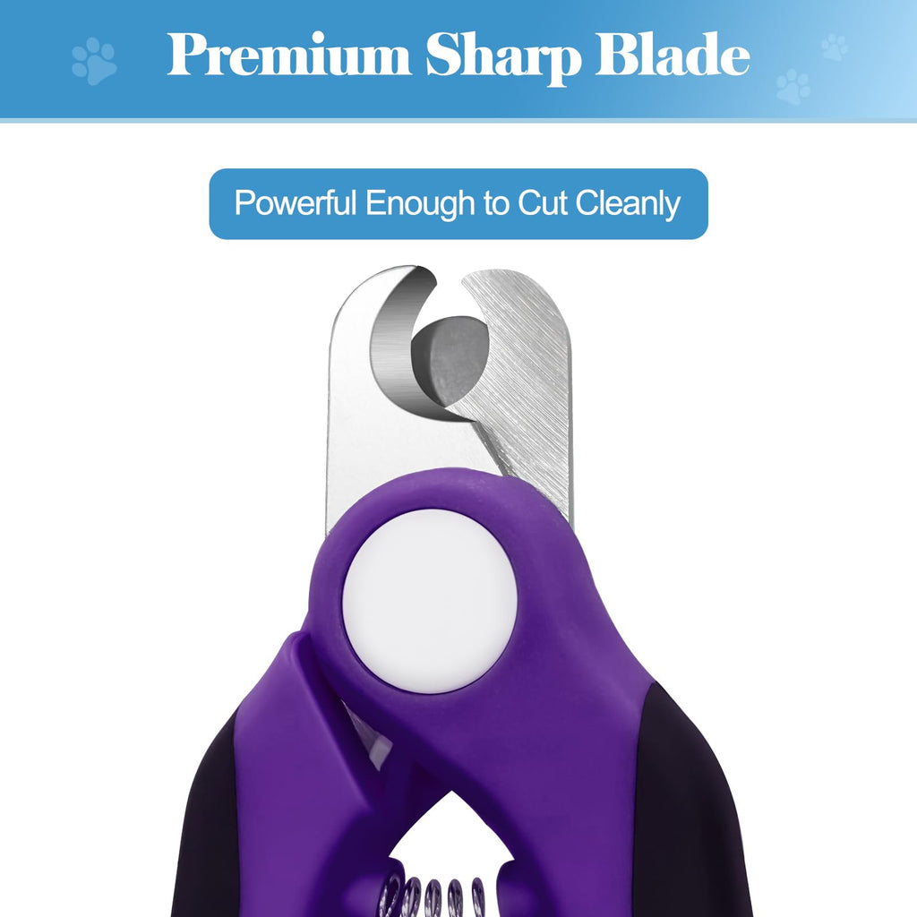 Swihauk Heavy Duty Dog Nail Clippers and Trimmers, Professional Pet Nail Clippers with Nail File for Dogs Cats Small Animal, Claw Clippers with Safety Guard to Prevent Over-Cutting, Purple