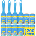 Swihauk 1200 Sheets Extra Sticky Lint Rollers for Pet Hair, Easy Spiral Tear Lint Roller for Clothes with Ergonomic Handle, Multipurpose Lint Remover for Furniture, Carpet, Car Seat