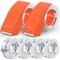 Swihauk 1.88 in x 66.6 YDs Heavy Duty Packing Tape with Dispenser, Strong & Durable Shipping Tape, Packaging Tape, Clear Package Tape for Shipping Moving Storage and Mailing, 6 Roll + 2 Dispenser